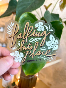 Falling Into Place Plants Sticker