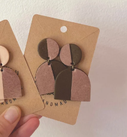 dome leather earrings