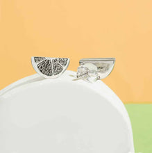 Load image into Gallery viewer, Sterling Silver Orange Slice Post Earrings 10x5mm
