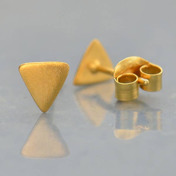 Triangle Stud Earrings- Gold