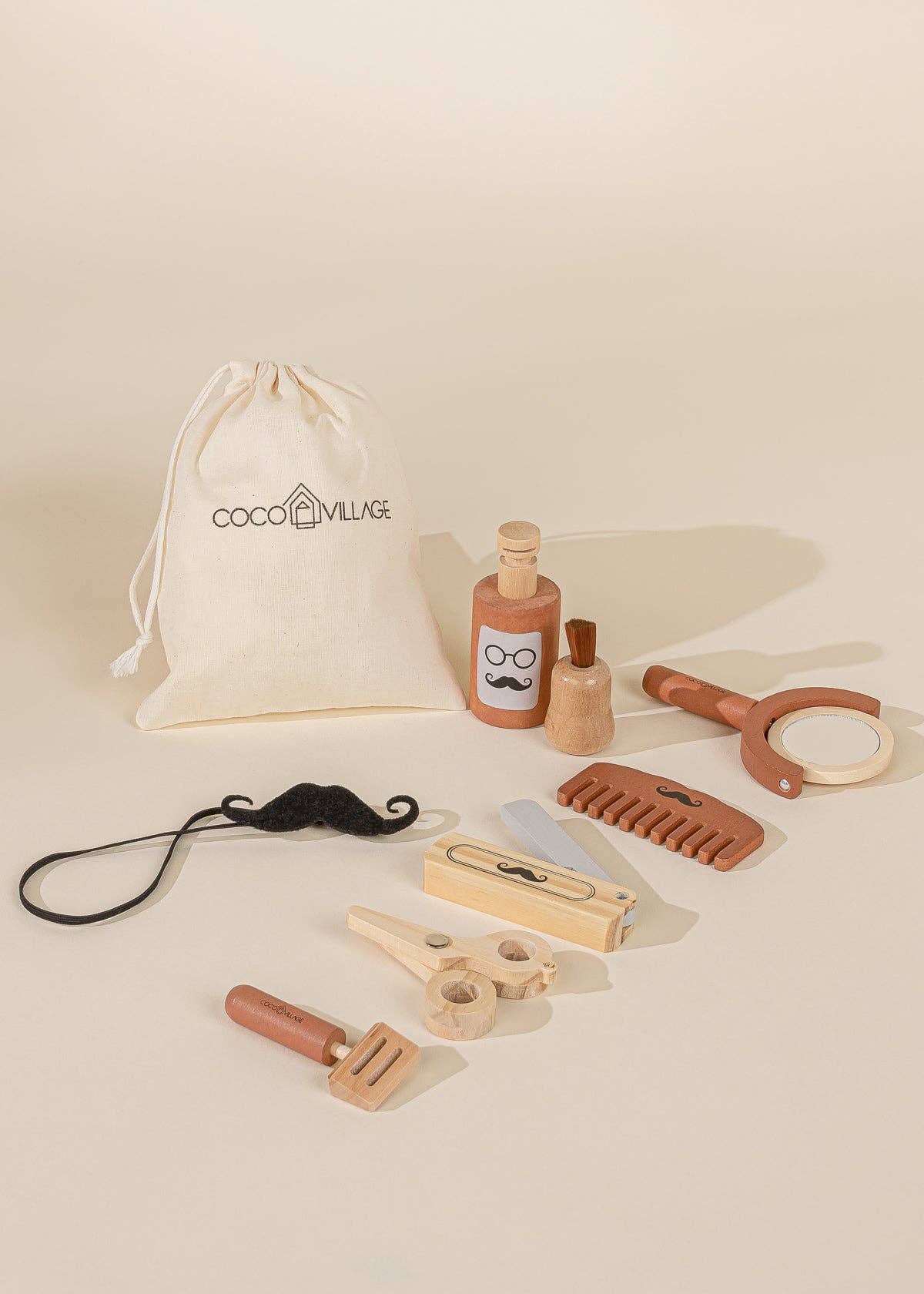 Wooden Barber Set