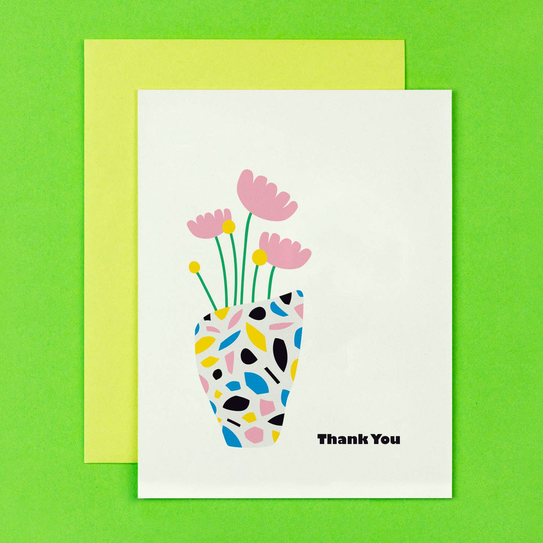 Terrazzo Flower Vase Thank You Card