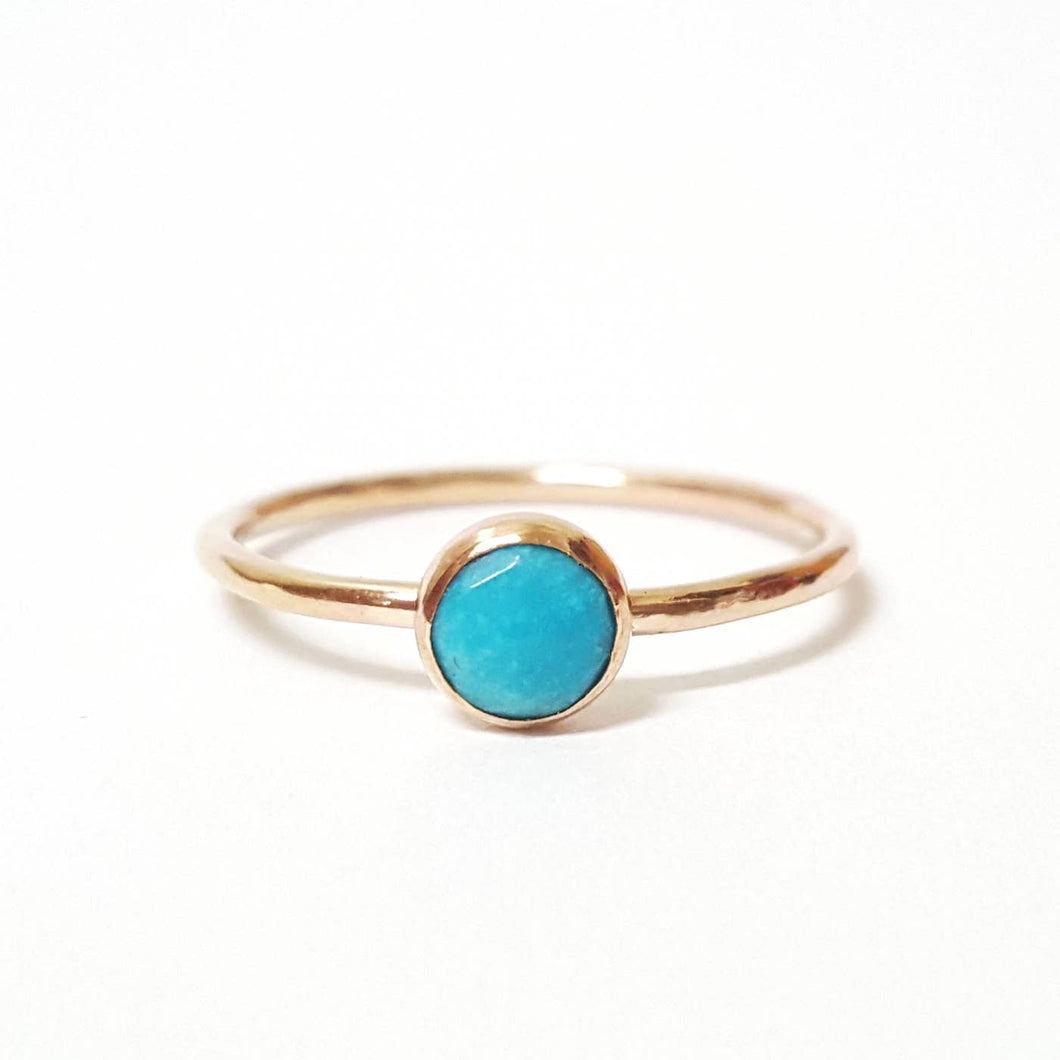 Medium Turquoise Stacking Ring in Gold