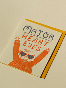 Major Heart Eyes Letterpress Greeting Card