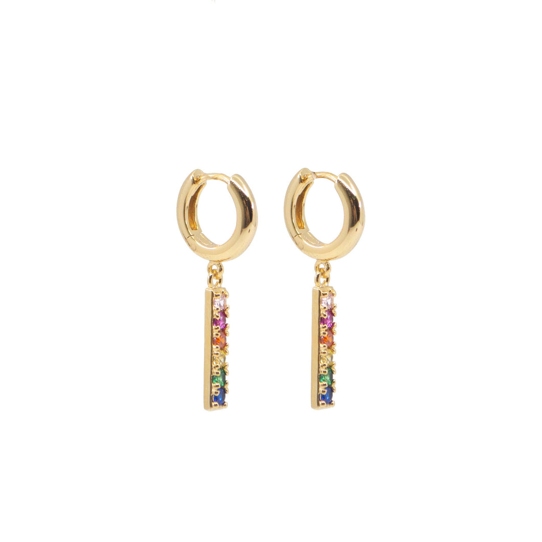 Rainbow Brite Huggie Hoops in Gold - Earrings