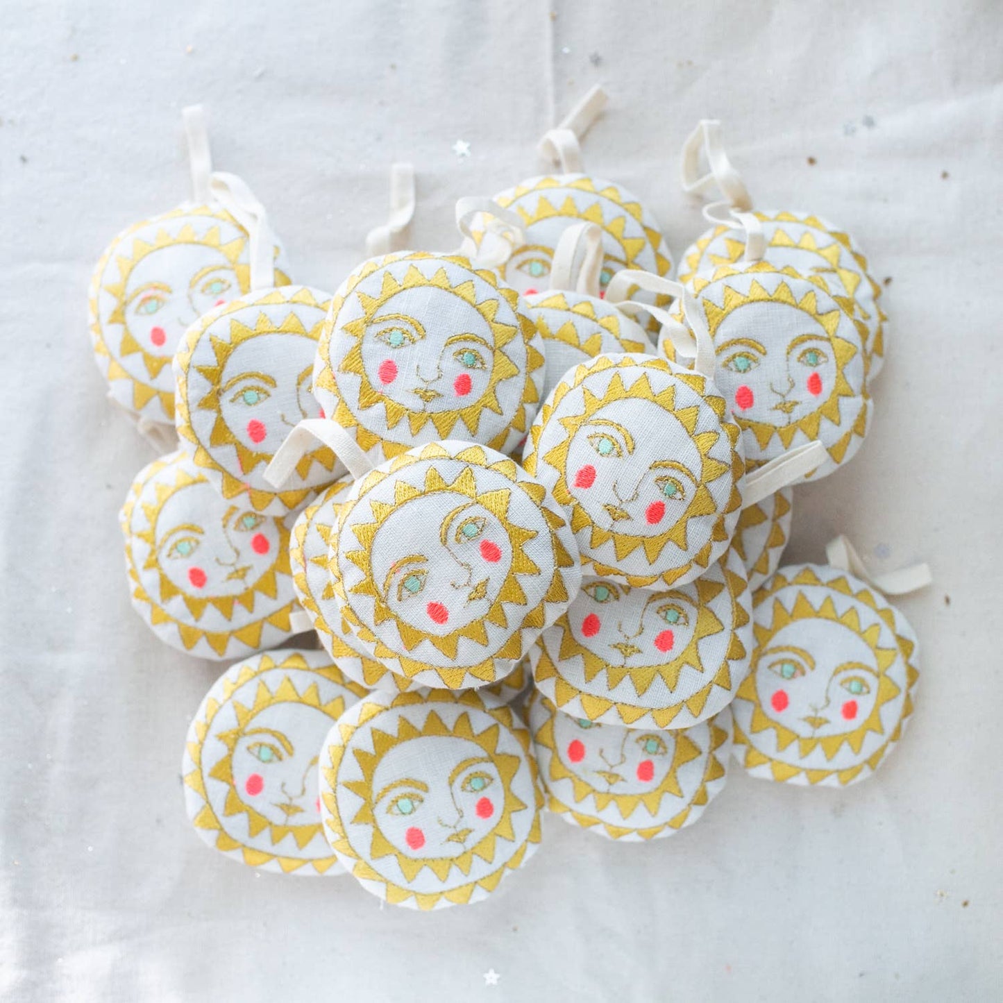 Bright Neon Sun - Cotton & Lavender filled Ornament