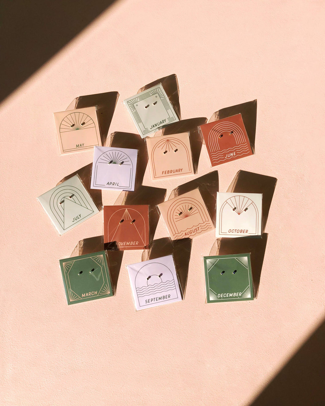 Birthstone Stud Earrings in Gold - Choose Stone