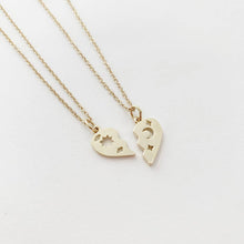 Load image into Gallery viewer, BFF Heart Set Necklace Duo: Gold
