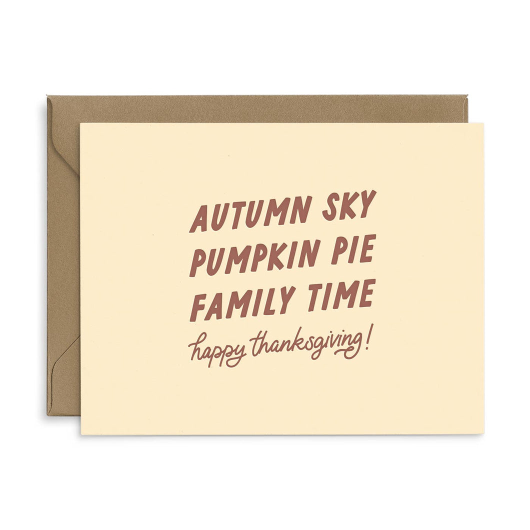 Autumn Sky Thanksgiving Greeting Card