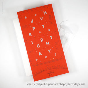 Birthday Pull-A-Pennant™ Greeting Card: Cherry Red